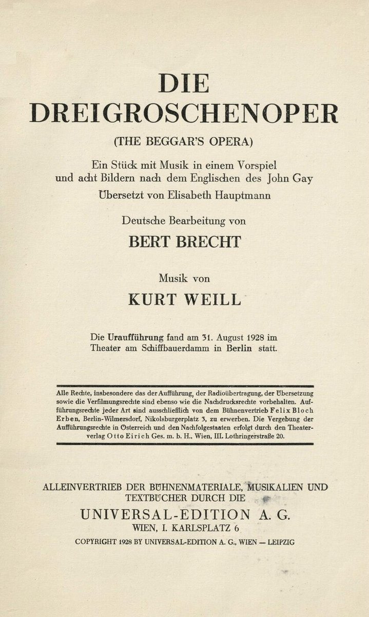 Cover Die Dreigroschenoper