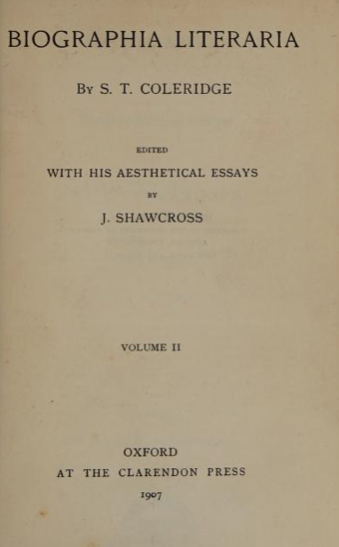 Cover Biographia Literaria