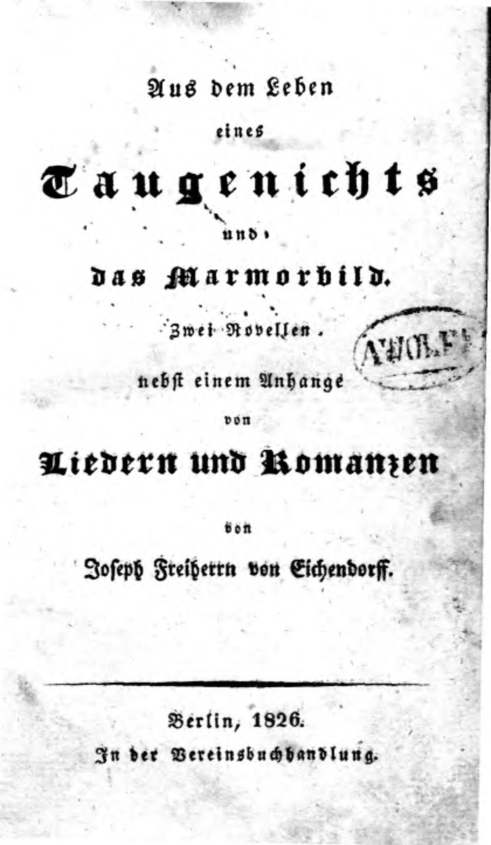 Cover Aus dem Leben eines Taugenichts
