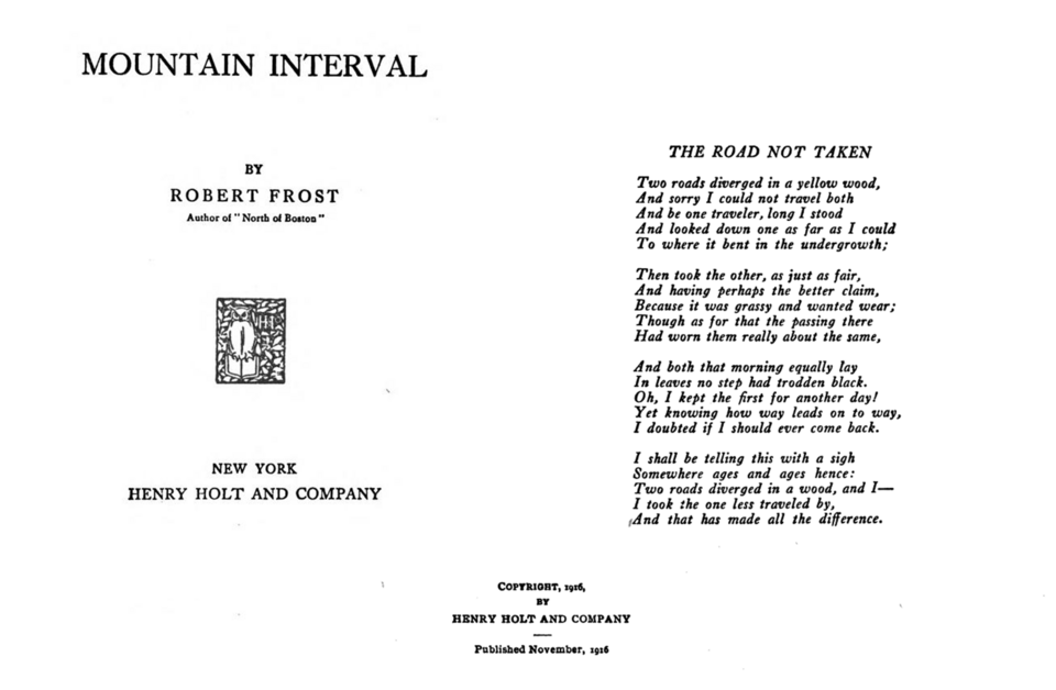 Cover The Road Not Taken