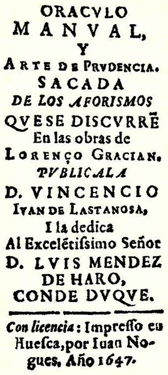 Cover Oráculo manual y arte de prudencia