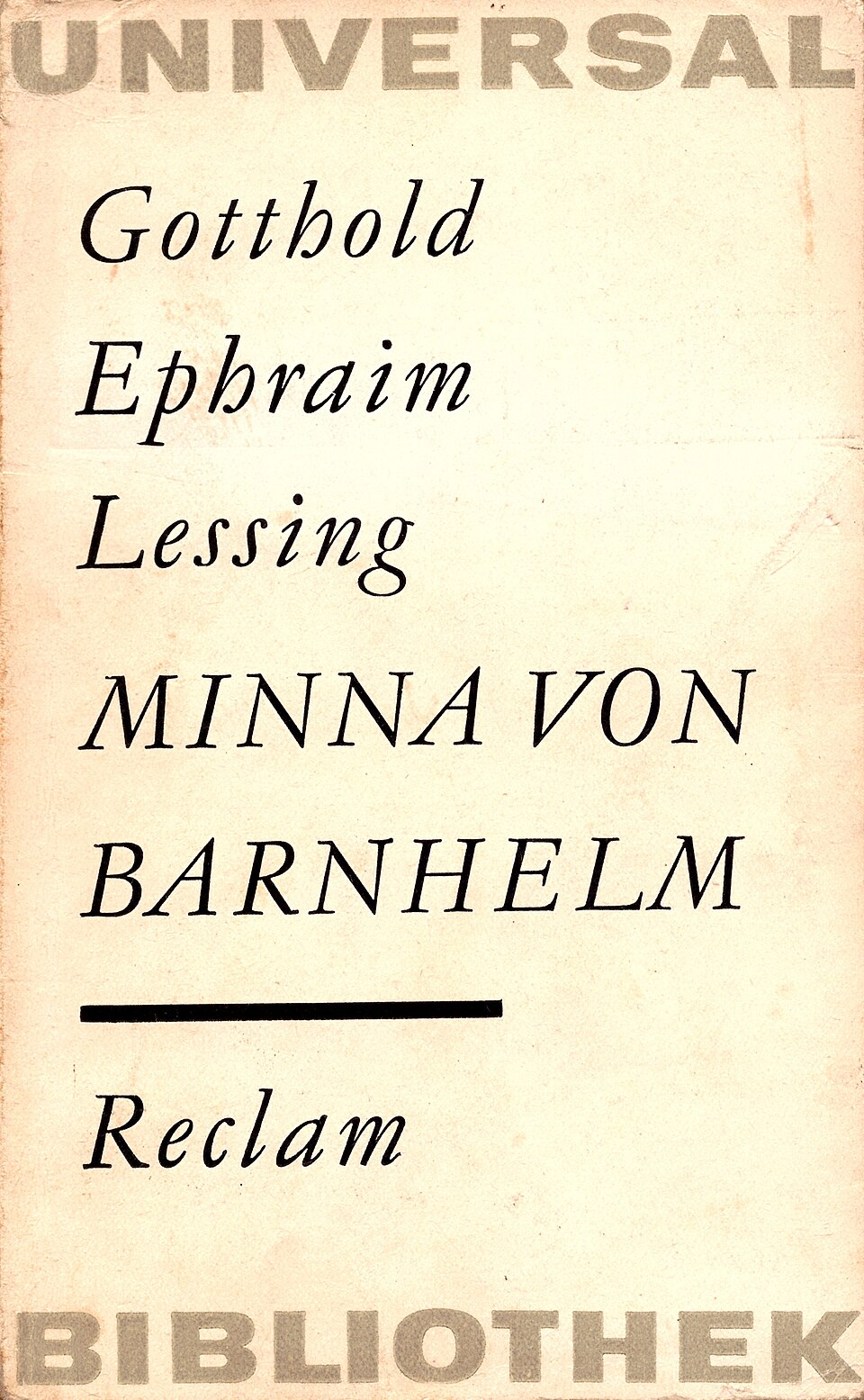 Cover Minna von Barnhelm